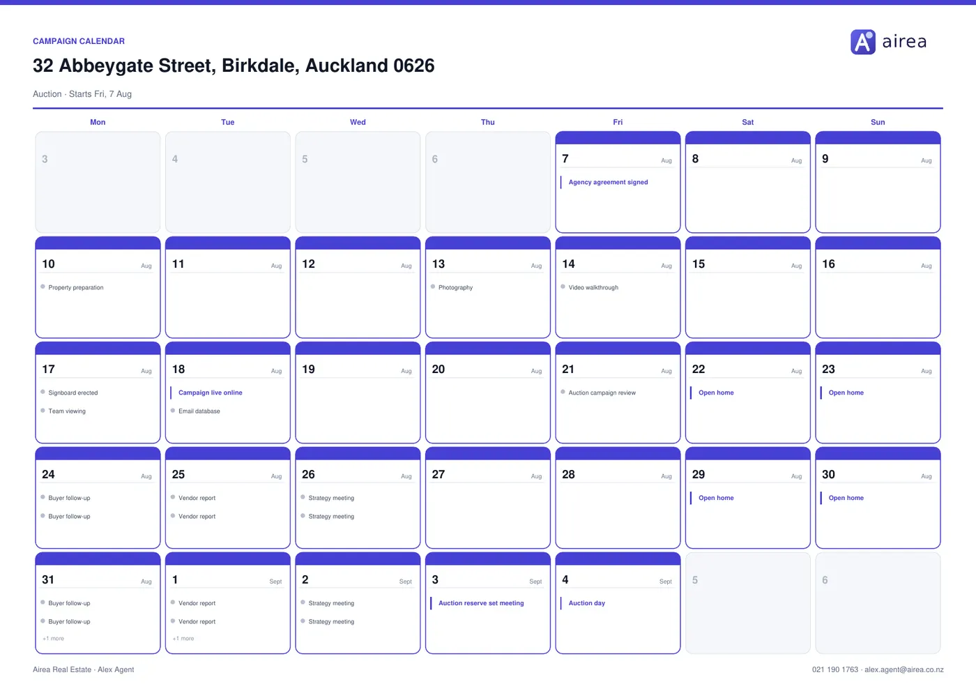 Campaign calendar made in Easy Social
